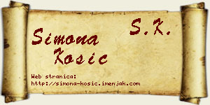 Simona Kosić vizit kartica